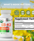 Livegood Organic D3 K2 Supplement 2000 Iu Vegan Capsules With Mk-7 Pure Vitamin D3 With K2 For Immune And Bone Support Made In The Usa Organic D3 K2 Formula (60 Count)