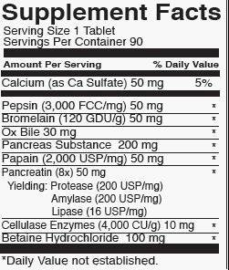 Digestive Enzymes Supplement - Includes Purified Ox Bile Salts - Tablets For No Gallbladder Sufferers - Enzyme For Digestion & Gas Relief - Helps Bloating, Acid Reflux, Constipation & Repair Leaky Gut