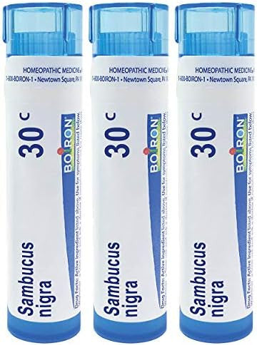 Boiron Sambucus Nigra 30C Homeopathic Elderberry Medicine For Hoarseness With Painful Cough And Nasal Congestion Pack Of 3 (240 Pellets)