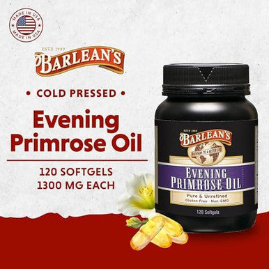 Barlean's Evening Primrose Oil Softgels Women 1300mg GLA Non GMO