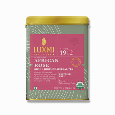 Luxmi Estates Herbal Tea Collection Loose Leaf Tea x 3 | Turmeric Tea Ashwagandha Tea African Rose Tea | USDA Organic Herbal Tea |