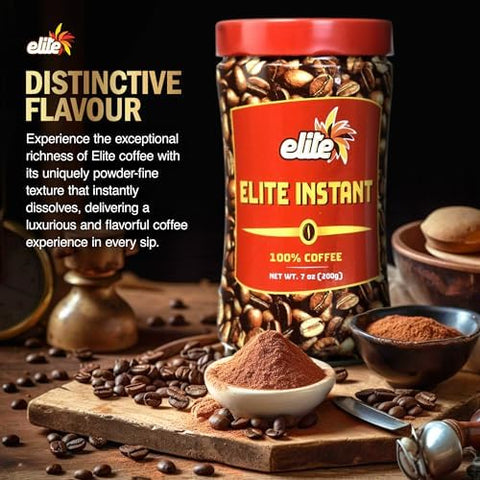 Elite Instant Coffee, 7oz (12 Pack) | Rich & Aromatic, Product of Israel, Kosher excluding Passover