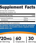 Nutricost Liposomal Glutathione Supplement 60 Capsules 720 Mg Per Serving Vegan Gmo 30 Servings