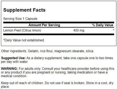 Swanson Full Spectrum Lemon Peel 400 Milligrams 60 Capsules (2 Pack)
