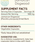 HerbEra Jamaican Dogwood 60 Capsules, 500 mg, Wildcrafted Jamaican Dogwood (Piscidia Piscipula) Dried Bark (60 Capsules)