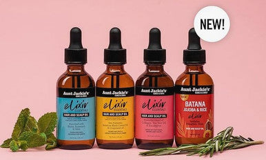 Aunt Jackie'S Curls & Coils Elixirs Hair & Scalp Oils Collection Batana Biotin Rosemary & Mint Collagen Tea Tree & Eucalyptus Saw Palmetto Jamaican Black Castor & Grapeseed Oils (4 Products)