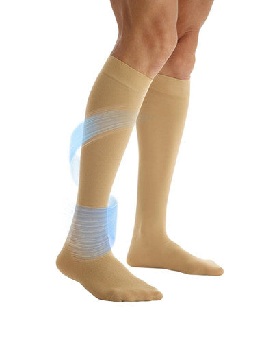 Curad Knee-High Compression Hosiery 8-15 mmHg Short Length Small Pair Beige