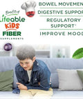 Lifeable Sugar Prebiotic Kids Fiber Gummies 4G Fiber For Kids Great Tasting Vegetarian Fiber Supplements For Kids For Digestive Health Fiber Gummies For Kids 90 Probiotics Gummies