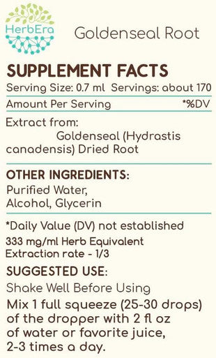 Goldenseal Root A120 (2pcs) Alcohol Herbal Extract Tincture, Super-Concentrated Responsibly farmed Goldenseal (Hydrastis Canadensis) Dried Root (2x4 fl oz)