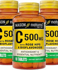Mason Natural Vitamin C 500 Mg With Rose Hips & Bioflavonoids Immune Support & Antioxidant Formula 90 Tablets (Pack Of 3)