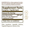 Solgar Resveratrol 500 Mg 30 Vegetable Capsules - Antioxidant Protection - Gluten Free Dairy Free 30 Servings