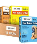 RXBAR Nut Butter and Oat Protein Bars, Protein Snack, Snack Bars, Variety Pack (3 Boxes, 15 Bars)