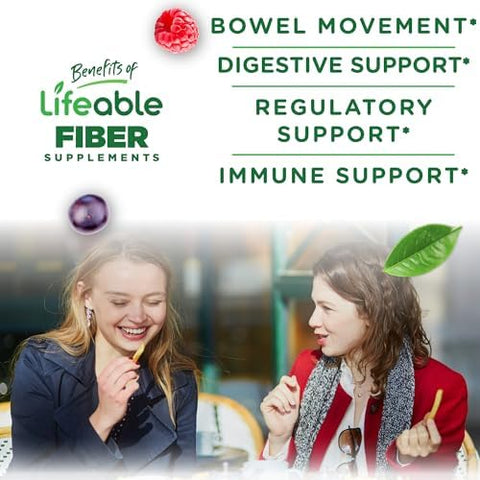 Lifeable Prebiotic Fiber Gummies For Adults 5G Great Tasting Fiber Supplement Gummies Prebiotic Gummies For Digestive Health High Fiber Gummies For Women Men 90 Gummies