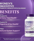 Doctor'S Best Womens Digestive Probiotic Prebiotic With Cranberry And Preforpro (4 Billion Cfu) Supports Urinary Tract Nongmo Vegan 30 Veggie Caps