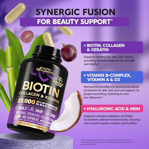 Nutraharmony Biotin Collagen Keratin & Menopause Capsules