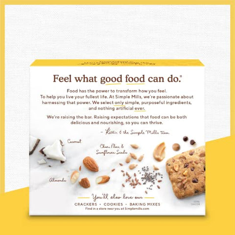 Simple Mills Almond Flour Snack Bars, Peanut Butter Chocolate Chip - Gluten Free, Made with Organic Coconut Oil, Breakfast Bars, Healthy Snacks, 6 Ounce (Pack of 2)