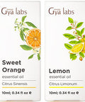 Gya Labs Orange Essential Oil For Diffuser & Lemon Essential Oil For Diffuser Set - Aromatherapy Grade Essential Oils Set - 2X0.34 Fl Oz - Gya Labs