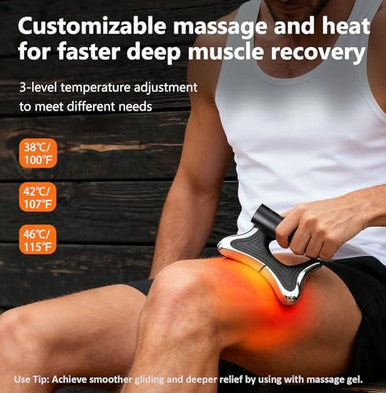 Masiketec Heated Muscle Scraper Tool electric Fascia Knife Massager Heating And Vibration Muscle Scraper Tool Body Gua Sha Massage Tool Fascia Tool Massage Tools For Deep Tissue(Black)