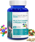 Biovitalia Multivitamins + Probiotics Dietary Supplement For Men & Women Immunity Booster Helps Improve Digestion And Absorption Of Nutrients - 60 Veg Cap