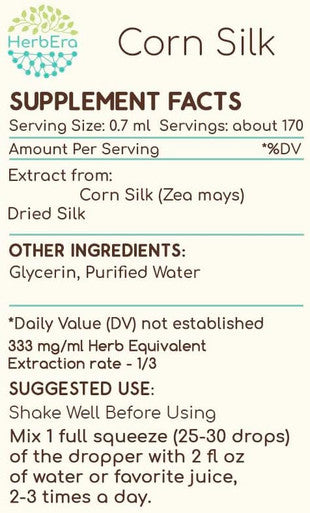 Corn Silk B120 (2pcs) Alcohol-Free Herbal Extract Tincture, Concentrated Liquid Drops Natural Corn Silk (Zea Mays) Dried Silk (2x4 fl oz)