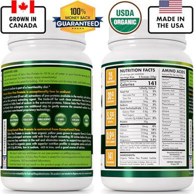 Folona Solo Organic Pea Protein Isolate Low In Sodium Canada Grown