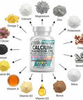Allin1 Calcium Magnesium Zinc Supplement with Potassium Copper Strontium Silica Vitamin D3 K2 Boron Vitamin B1 B12 Red Clover Herb Alfalfa Basil Pills for Men and Women Clean Nutra Osteo Defend