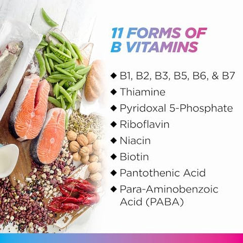 Livingood Daily Vitamin B Complex Capsules For Men And Women Methylated B12 & Folate 11 Active Forms Including B1 B2 B3 B5 B6 & Biotin Gluten Vegan B Vitamins For Hair Skin Nails 30 Capsules