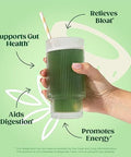 Bloom Nutrition Superfood Greens Powder Digestive Enzymes with Probiotics and Prebiotics Gut Health Bloating Relief Coconut + Milk Frother High Powered Hand Mixer