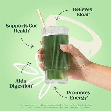Bloom Nutrition Superfood Greens Powder Digestive Enzymes with Probiotics and Prebiotics Gut Health Bloating Relief Coconut + Milk Frother High Powered Hand Mixer