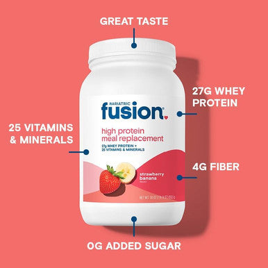 Bariatric Fusion Meal Replacement Protein 21 Serving Tub Strawberry Banana for Bariatric Surgery Patients Including Gastric Bypass & Sleeve Gastrectomy