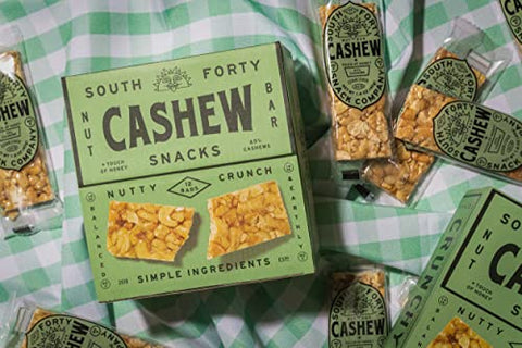 South 40 Snacks Pistachio and Cashew Bars, Extra Crunchy Nut Snack Bar, Simple Ingredients, Honey and Sugar, Unique Delicious Healthy Nut Clusters(40g Bar, Pack of 12)