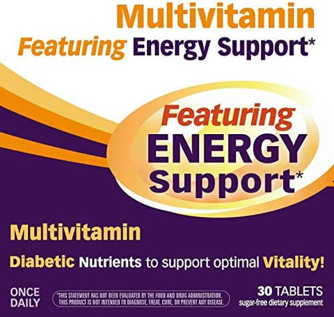 NatureS Way Alpha Betic Diabetic Multivitamin For Daily Nutritional Support With BVitamins For Energy Metabolism Support Alpha Lipoic Acid Taurine Lutein 30 Tablets