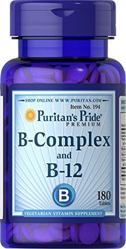 Puritan'S Pride Premium Vitamin B-Complex And Vitamin B-12 Vegetarian Dietary Supplement For Cellular Energy Production Maintains Health Of Skin And Nerves Support 180 Tablets