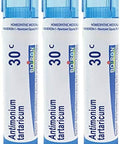 Boiron Antimonium Tartaricum 30C Homeopathic Medicine For Cough Pack Of 3 (240 Pellets)