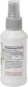 Quantum Health TheraZinc Oral Spray Zinc Immune Support For Adults and Kids Provides Throat Relief in a Soothing Liquid Zinc Spray 4 Oz.