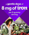 Vitafusion Iron Gummy Vitamin Supplement Supports Red Blood Cell Production Guava Hibiscus Flavor 30 Servings 60 Count