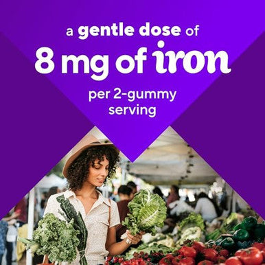 Vitafusion Iron Gummy Vitamin Supplement Supports Red Blood Cell Production Guava Hibiscus Flavor 30 Servings 60 Count