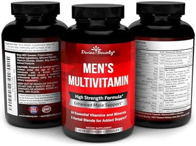 Divine Bounty Mens Multivitamin Ã¢â‚¬â€œ Daily Multivitamin For Men With Vitamin A C D E K B Complex, Calcium, Magnesium, Selenium, Zinc Plus Heart, Brain, Immune, And Men'S Multivitamins Ã¢â‚¬â€œ 90 Vegetarian Capsules