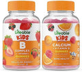 Lifeable B Complex Kids + Calcium With Vitamin D Kids Gummies Bundle Great Tasting Vitamin Supplement Gluten Gmo Chewable Gummy