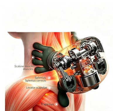 Dybyss Bionic Hand Neck And Shoulder Massager With Heat Shiatsu Kneading Trapezius Muscle Massager Cordless Portable Full Body Massage Device For Office Workers & Parents