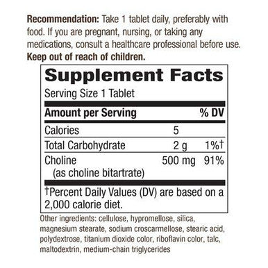 Nature'S Way Choline, 500 Mg, 100 Tablets, Pack Of 2