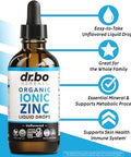 Zinc Supplements Liquid Drops Organic Pure Organic Ionic Liquid Zinc Supplement Drops for Kids Adults Women and Men Vegan Skin Immune Support Supplements for Toddler Kids Adults Women Men 4 Oz