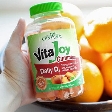 21St Century Vitajoy Daily Vitamin D3 50 Mcg (2000 Iu) Gummies Peach 120 Count