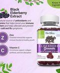 Herbion Elderberry Gummies With Vitamin C & Zinc Healthy Immune System Support Gluten & Gelatin 60 Gummies For Adults & Children 4 Years & Above Made In Usa Pack Of 4