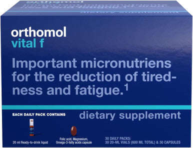 Orthomol Vital F Vial Women's Multivitamin 30-Day Supply Vitamins A B C D E K Calcium Iodine Omega-3...
