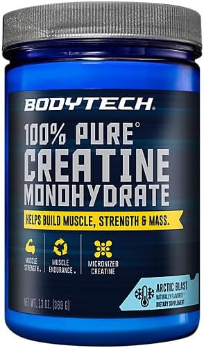Bodytech 100% Pure Creatine Monohydrate Powder A Micronized A Arctic Blast (13 Oz./55 Servings)