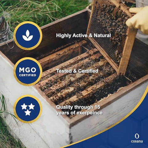 Cosana Manuka Honey 550 MGO + 250g Ã¢â‚¬â€œ 100% Pure - Bottled, sealed, and certified in New Zealand