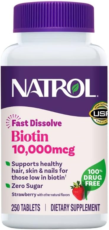 Natrol Biotin Beauty 10 000 Mcg 250 Fast Dissolve Tablets
