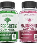 Supergreen and Magnesium Gummies Magnesium Helps Muscles Recover Delicious Supergreens with Spinach Broccoli Beetroot Green Tea and Acai for Immunity Support 60 Gummies