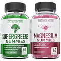 Supergreen and Magnesium Gummies Magnesium Helps Muscles Recover Delicious Supergreens with Spinach Broccoli Beetroot Green Tea and Acai for Immunity Support 60 Gummies